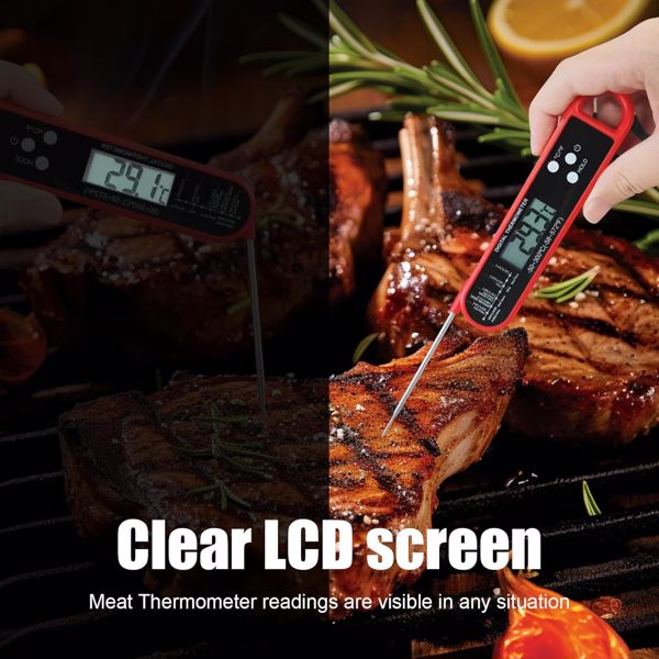 Instant Read Meat Thermometer Digital for Cooking Food, Food Thermometer for Cooking and Baking, Grill Thermometer for Outside Grill, Kitchen Thermometer for Cooking