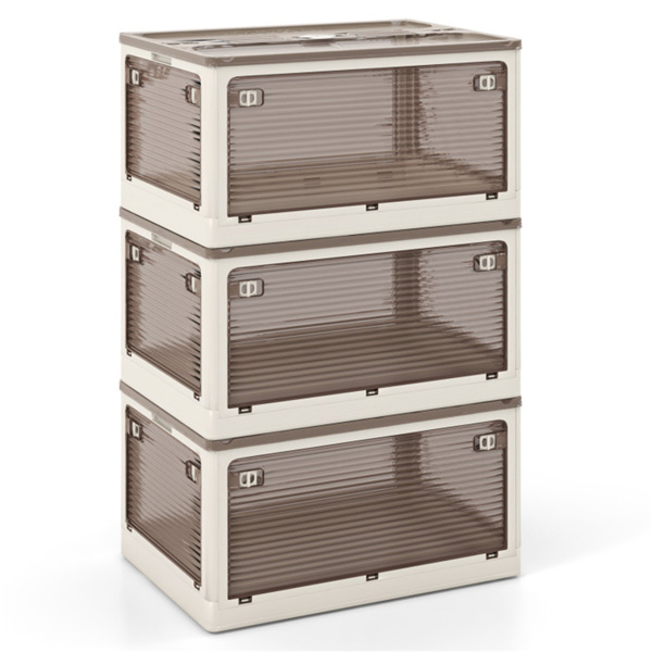 3-Pack Stackable Storage Bins 123.5 " x 16.5 " x 13.5 "