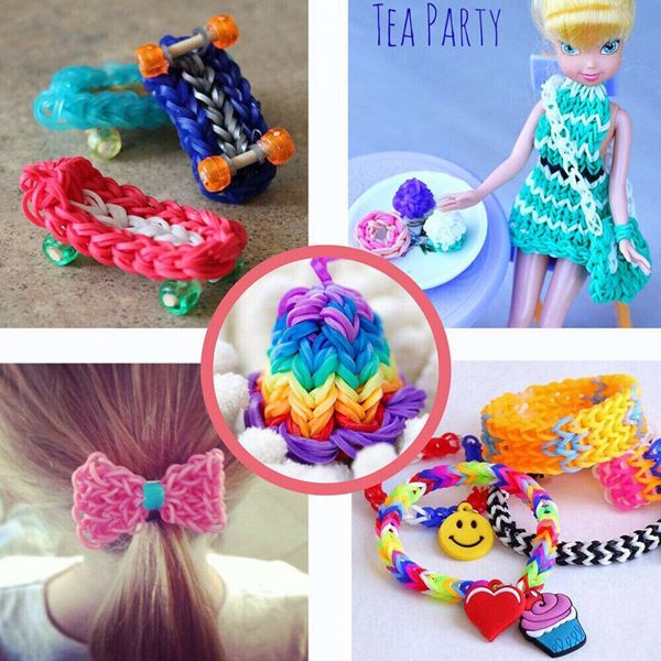 15000Pcs Kit Box+ Rubber Loom Bands Children Mult-color Make Woven Bracelet