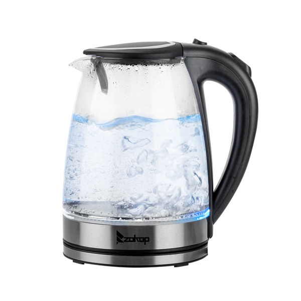 ZOKOP HD-1857-A 220V 2200W 1.8L Electric Glass Kettle EU Plug