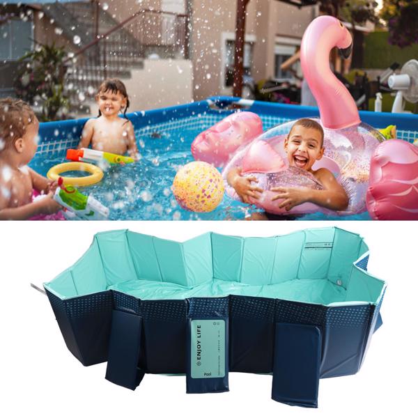 Foldable Swimming Pool Folding Oversize Bath Pool Inflation Free for Home Outdoor 2.6m / 8.53ft