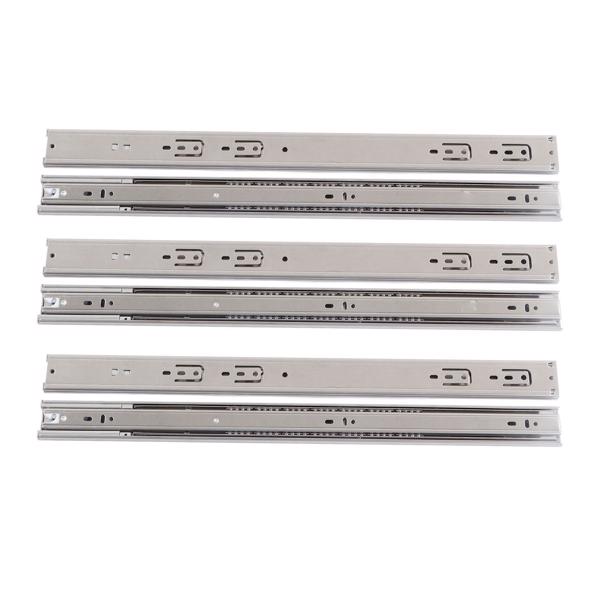 10 Pairs Stainless Steel Drawer Slides 22 Inch Hydraulic Damping Silence Thickened 3 Section Drawer Guides Buffer