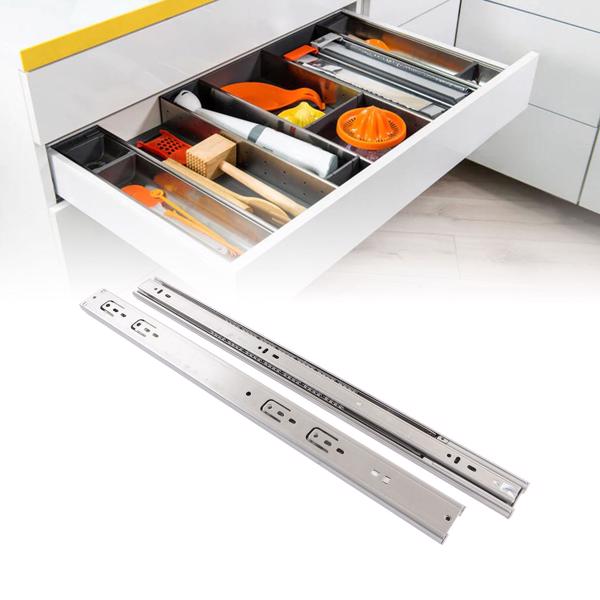 10 Pairs Stainless Steel Drawer Slides 22 Inch Hydraulic Damping Silence Thickened 3 Section Drawer Guides Buffer