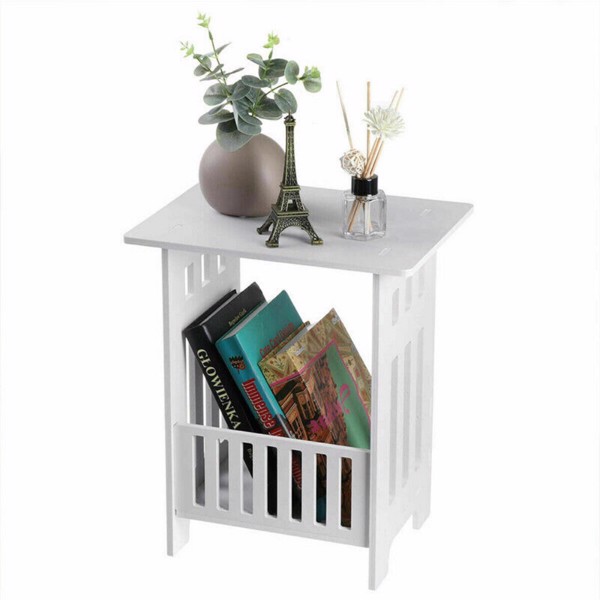 White Bedside Table Cabinet Nightstand Small Side End Table Storage Organizer U