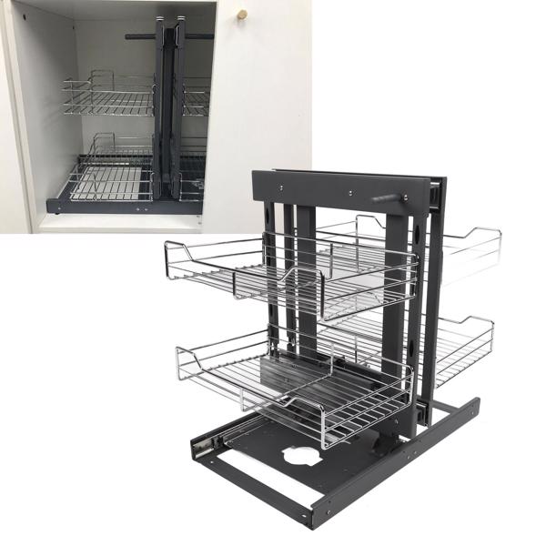 Blind Corner Pull Out Organizer 800mm Slide Out Kitchen Cabinet Organizer for Seasoning Dish