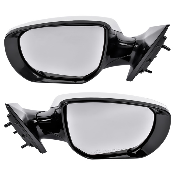 2Pcs White Mirrors Left + Right Heated Signal for Hyundai Santa Fe Sport 2013-2018 876104Z005, 876204Z005