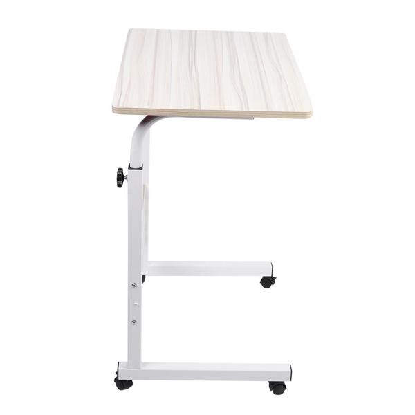 Portable Adjustable Height Laptop Computer Stand Desk Bed Side Reading Table(white maple)