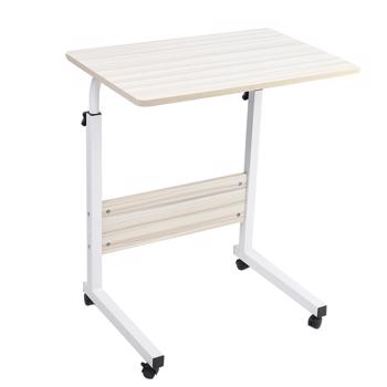 Portable Adjustable Height Laptop Computer Stand Desk Bed Side Reading Table(white maple)