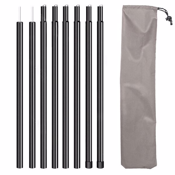 2x200cm Tent Poles Universal Telescopic Adjustable Steel Awning Canopy Tarp Pole