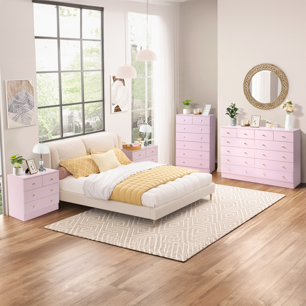 Modern Simple 7-Drawer Dresser Pink