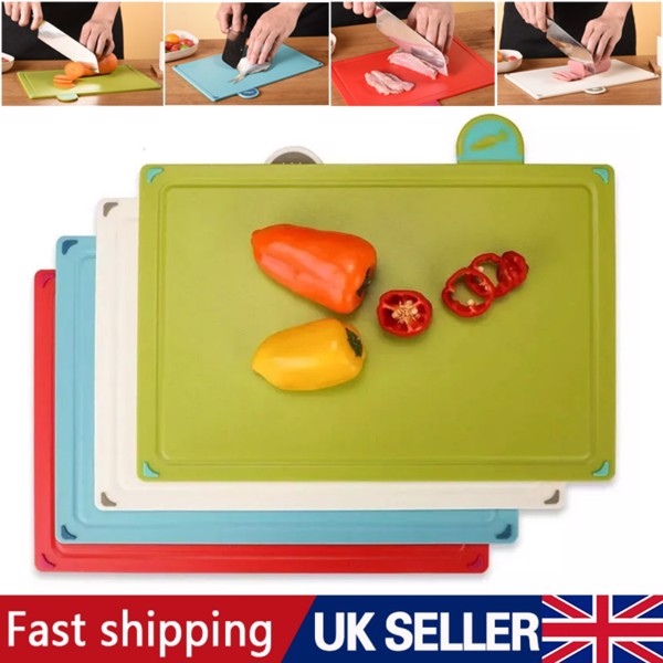 ​​​COLOURED 4X CHOPPING BOARD SET NON-SLIP INDEX CUTTING BOARD WITH STAND ZENO