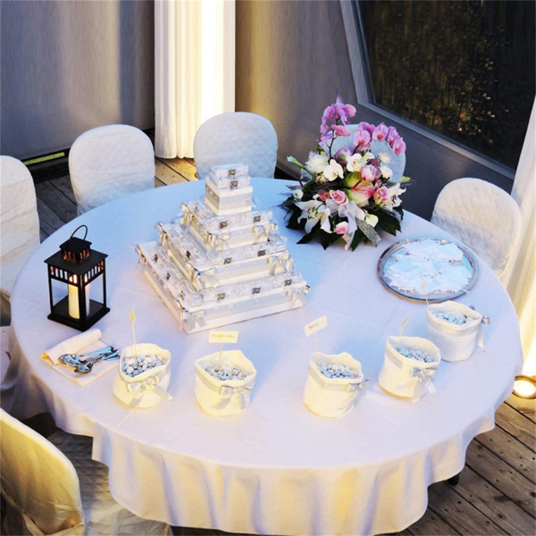 10 PCS White Restaurant Tablecloth ,90"