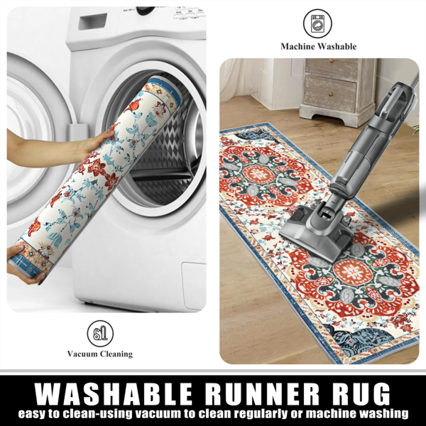 Kitchen Rugs Sets 3 Piece with Runner Non Slip Kitchen Mats for Floor Washable Bohemian Runner Rug Kitchen Floor Mat Carpet for Hallway Laundry Room Door Office Sink