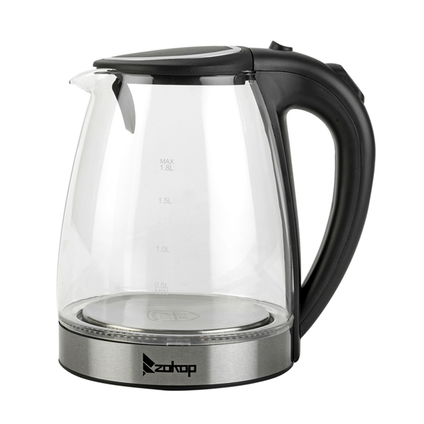 ZOKOP HD-1857-A 220V 2200W 1.8L Electric Glass Kettle EU Plug