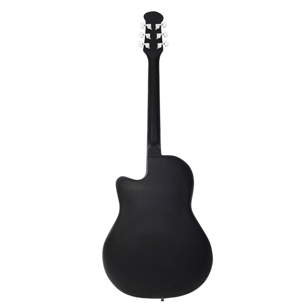 41 inch Cutawary Round  Back Acoustic Guitar Spruce Top Grape Hole Black