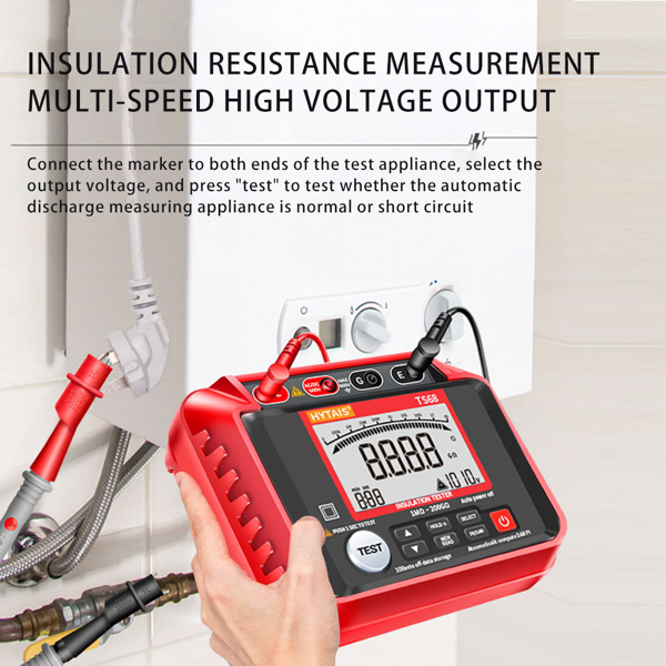 The megohmmeter comes standard with a high-precision insulation resistance tester