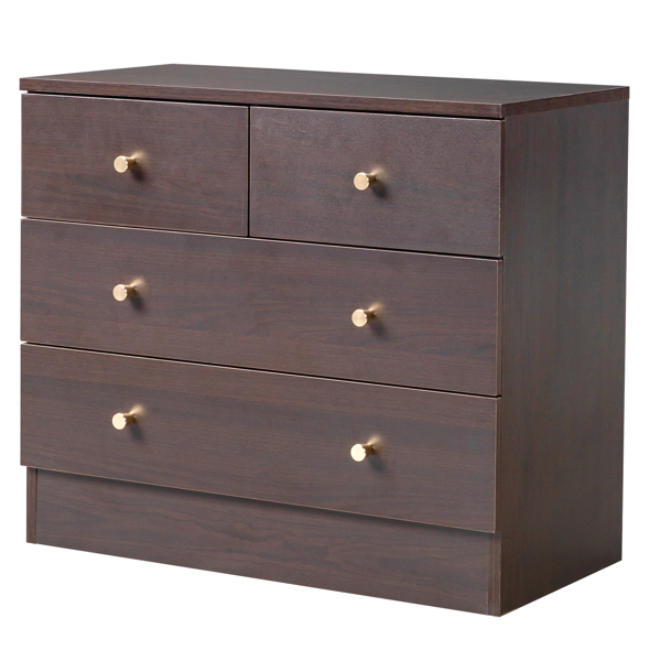 Modern Simple 4-Drawer Dresser Nightstand Brown