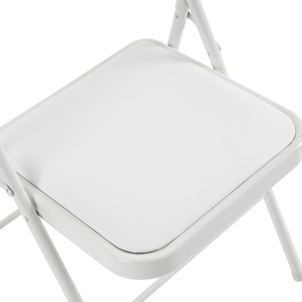 【Old Code：33292149】4pcs Elegant Foldable Iron & PVC Chairs for Convention & Exhibition White