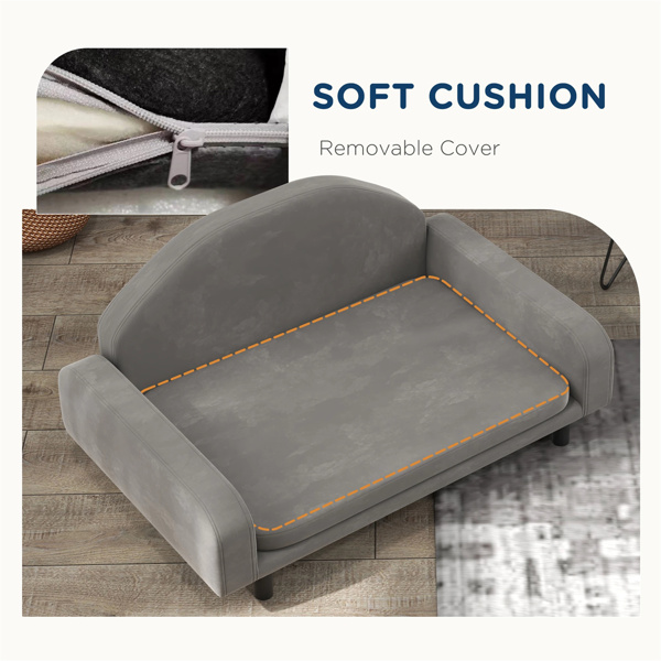 31" grey pet sofa with cushion