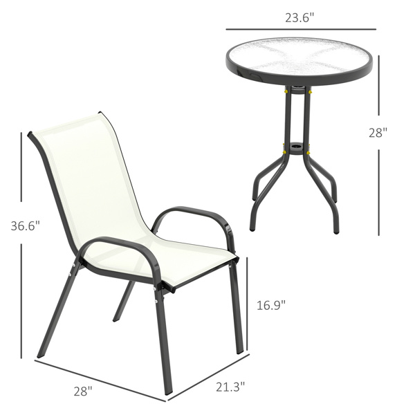 Outdoor dining table and chair