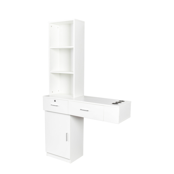 White modern simple hair desk, multi-layer storage, large storage space