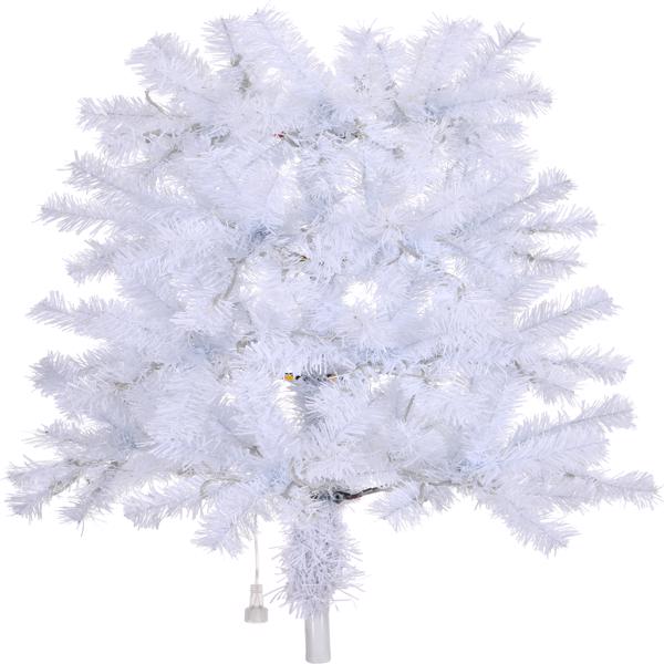 6 FT Pre-lit Artificial Pencil Christmas Tree, Hinged Xmas Pine Tree with 400 Branch Tips, 210 Lights and Remote Control for Holiday Party Office Home, White  S001