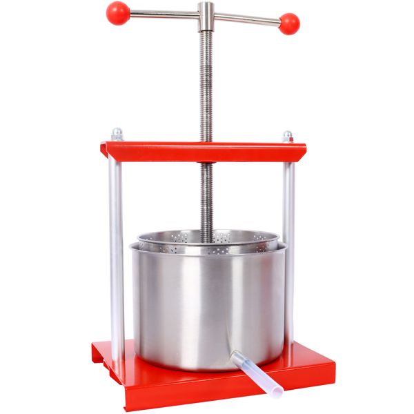 Fruit Wine Manual Press - 0.53 Gallon Stainless Steel Barrels Press Machine for Juice, Vegetable,Wine,Olive Oil