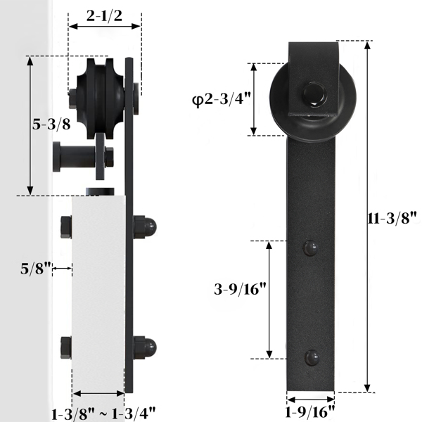 32 in. x 84 in. Unfinished Sliding Barn Door with 5.5FT Barn Door Hardware Kit & Handle， 5 Panel  Tempered Glass Requires Simple DIY Assembly