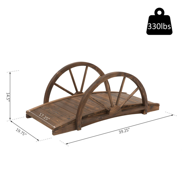 3.3ft Wooden Garden，Bridge Arc Footbridge 