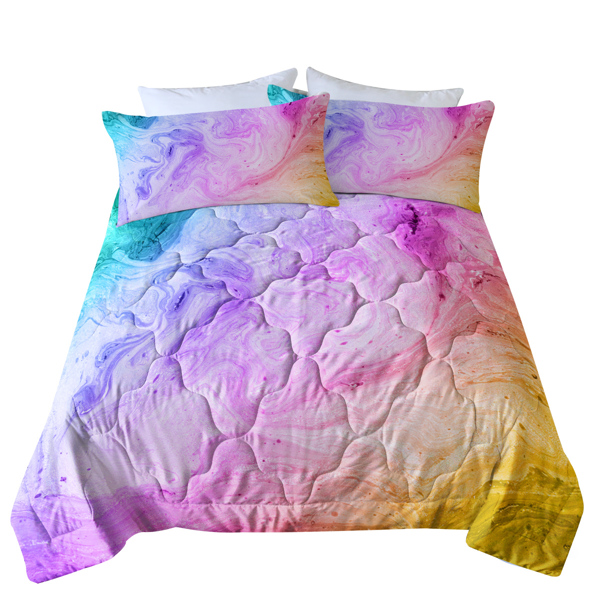 3 Pieces Colorful Tie Dye Pattern Comforter Set for Women, Microfiber Bedding Sets Twin Size