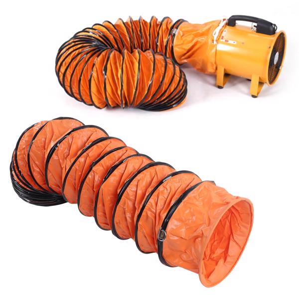 Flexible Duct Hose 10m PVC Adjustable Ventilation Duct Hose with 2pcs Clamp for Fan