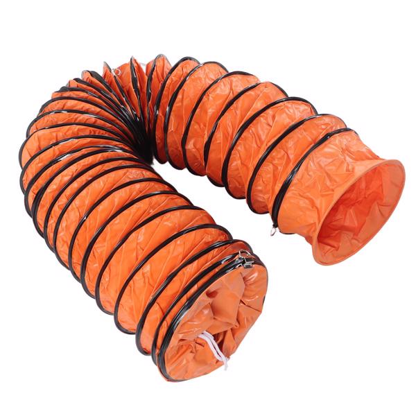 Flexible Duct Hose 10m PVC Adjustable Ventilation Duct Hose with 2pcs Clamp for Fan