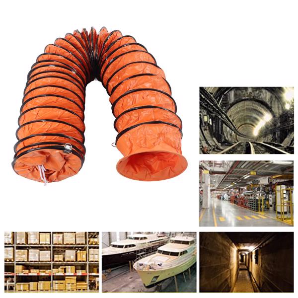 Flexible Duct Hose 10m PVC Adjustable Ventilation Duct Hose with 2pcs Clamp for Fan