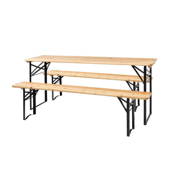 【Replace 28819587】Picnic Combo 3PCS Set, 5.8FT Wood Table and Bench Set