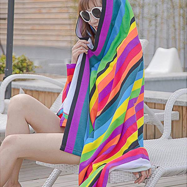 Striped Extra Large Microfibre Lightweight Beach Towel Quick Dry Travel Towel