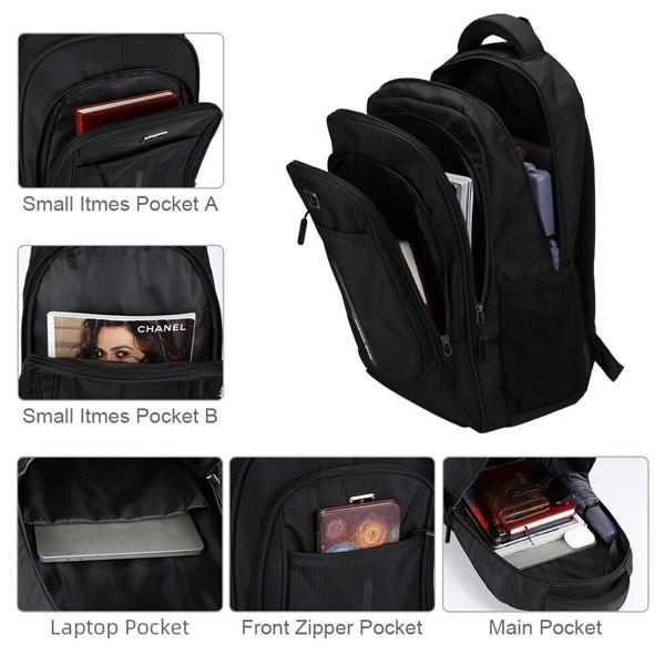 17.3" Men Women Laptop Backpack 40L Large Waterproof Rucksack Travel School Bag