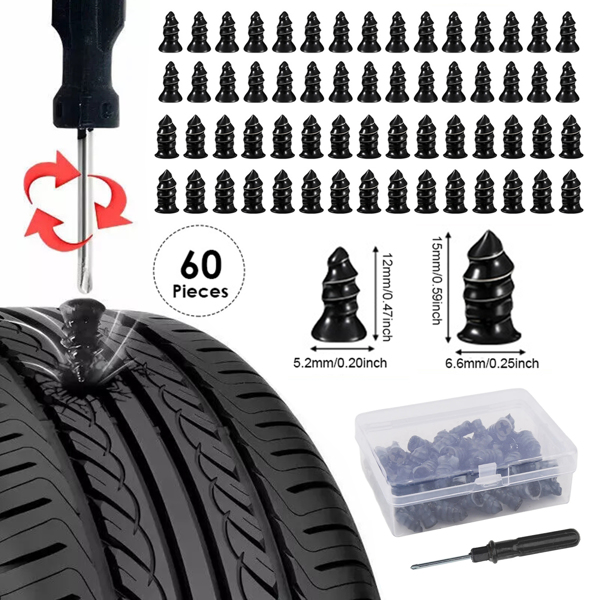 60pcs Tire Repair Kit DIY Flat Tire Repair Car Truck Motorcycle Home Plug Patch