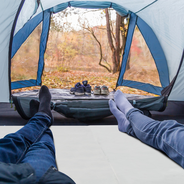 75"D x 30"W x 2.5"H  sleeping mat for camping grey