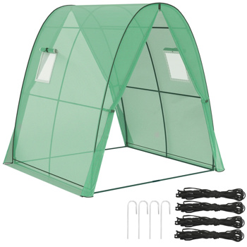 Greenhouse with 2 Doors 6\\' x 6\\' x 6.6\\', Green 