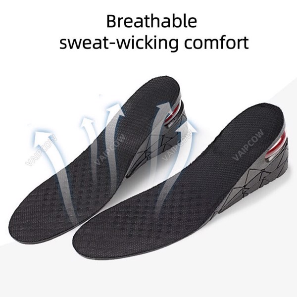 9cm Unisex Shoe Insert Taller Lift Height Up Increase Heel Height Insoles 4layer