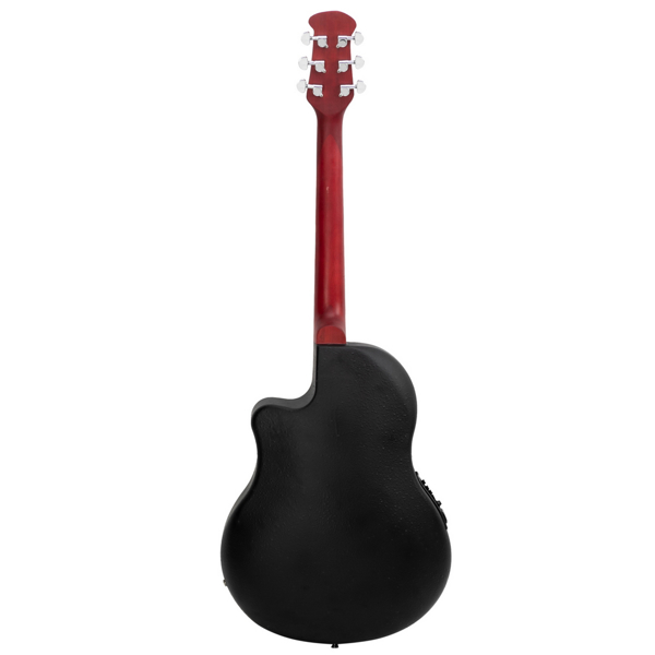 【Don’t sell on Amazon】41 inch Full-Size Cutaway Acoustic-Electric Guitar Grape Voice Hole Spruce Top Round Back Sunset Color