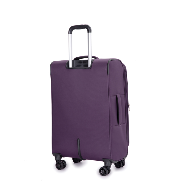 3-Piece Set (18/Travelbag/toiletry bag) ,Softshell Suitcase Spinner Wheels Terylene Polyester Luggage Sets Carry On Suitcase Luggage Lightweight Durable Suitcase  PURPLE