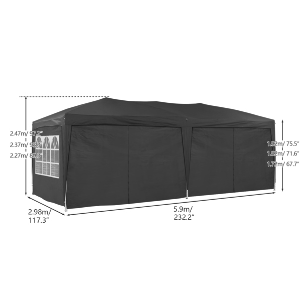 10×20 Party Tent Wedding Patio Gazebo,with 6 Removable Sidewalls & Carry Bag The Pop Up Canopy Tent, Anti-UV All Season Wind Waterproof Commercial Outdoor Wedding BBQ Events Party Tent