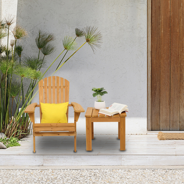 Wooden Square Side End Table Patio Coffee Bistro Table Indoor Outdoor Natural