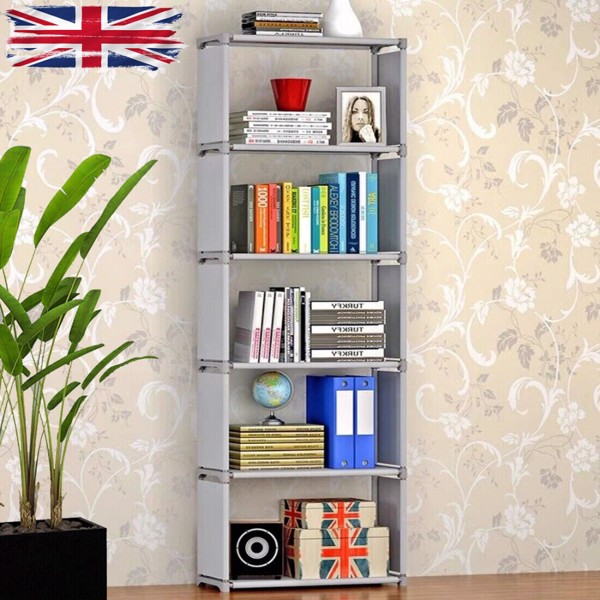 6 Tier 5 Cubes Modern Book Shelves Storage Shelf Bookcase Display Unit Organizer