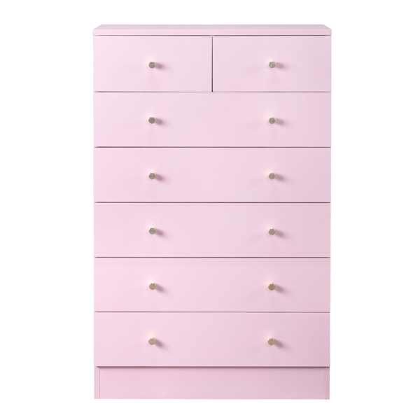 Modern Simple 7-Drawer Dresser Pink