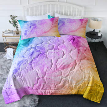 3 Pieces Colorful Tie Dye Pattern Comforter Set for Women, Microfiber Bedding Sets Twin Size