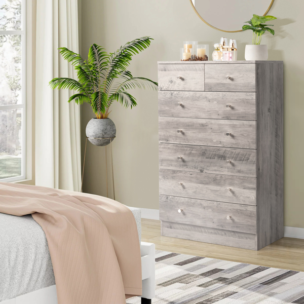 Modern Simple 7-Drawer Dresser Gray