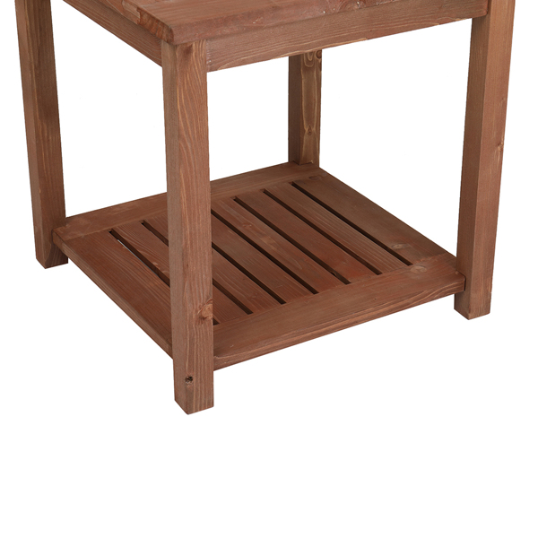 Square Wood Side Table Carbonized Color