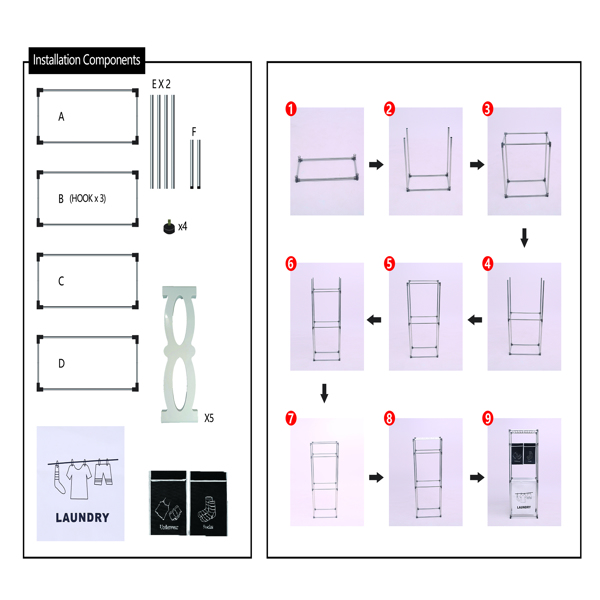 Heavy Duty Clothing Garment Rack, Freestanding Clothing Rack, Portable Closet Wardrobe with 1 Adjustable Wire shelves  1 Clothe Rod for Hanging Clothes, Black